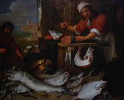 Fischhändler von David Teniers the Elder